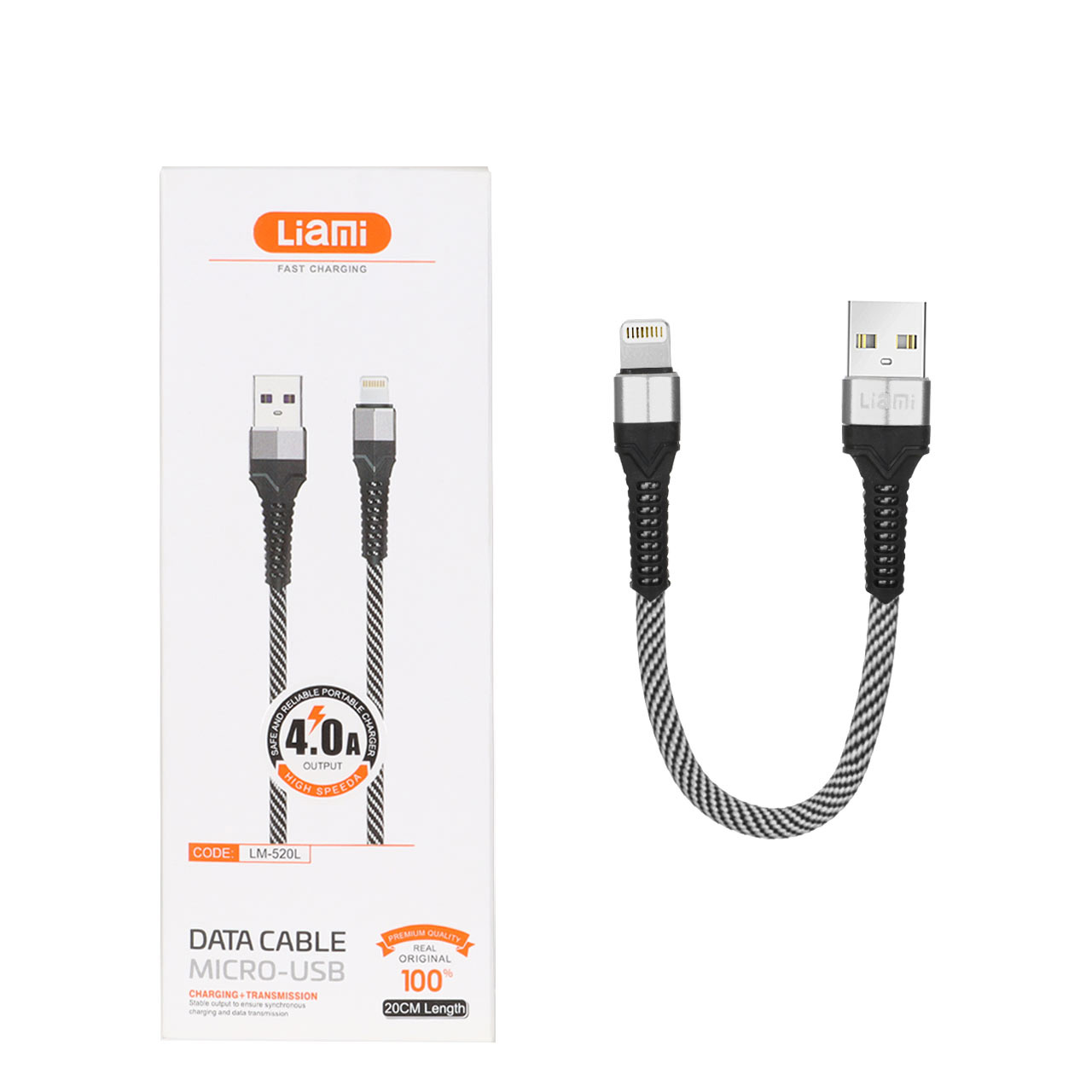 کابل شارژ فست پاوربانک آیفون Liami مدل LM-520L - سفید (گارانتی شش ماهه شرکتی)